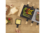 Raclette - Cecotec Cheese&Grill 8400 Wood MixGrill, 1200 W, 8 Sartenes, Antiadherente, Negro