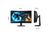 Monitor gaming - Samsung Odyssey G75F LS37FG756EUXEN, 37  UHD 4K, 165 Hz, 1 ms, VA (Alineación Vertical), Pantalla Curva, Peana ergonómica, Negro