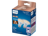 Bombilla inteligente - Philips PHI WFB 50W GU10 GLASS 927-65 TW 2PF/6, Luz blanca fría, Pack 2, Blanco