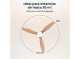 Ventilador de techo - Cecotec EnergySilence Aero 5600 Classic Acero, Motor DC 40 W, Luz LED 18 W, 6 Velocidades, Mando, 3 aspas, Plateado
