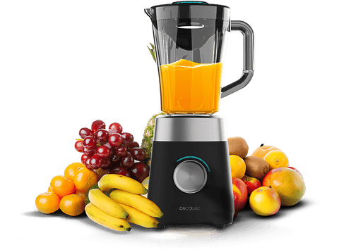 Batidora de vaso - Cecotec Power Black Titanium 1300MAX B, 1300 W, 1.5 l, Pica Hielo, 2 Velocidades, Negro
