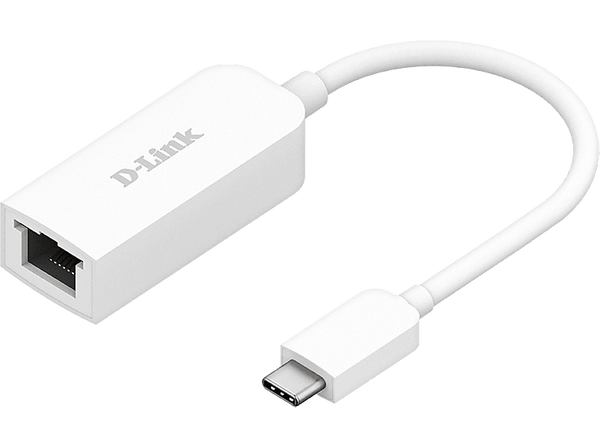 Hub USB/Concentrador - D-Link DUB-E250,  Adaptador USB-C a Puerto RJ-45 Ethernet LAN 2.5 Gigabit, Plug&Play, MacOS y Windows, Blanco