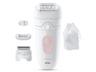 Depiladora - Braun Silk·épil 5 5-030, Piel suave duradera, Tecnología Microgrip con 28 pinzas, Wet&Dry, Blanco/Rosa