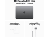 Apple MacBook Air (2024), 13,6 Retina, Chip M3 Apple, CPU de 8 núcleos, GPU de 10 núcleos, 8GB RAM, 1TB de SSD, USB-C 70W, Gris espacial