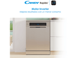 Lavavajillas - Candy Rapido' CF 6B2S3PSX, 16 servicios, 10 programas, 60 cm, Motor Inverter, Wi-Fi,  Inox