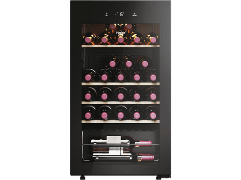 Vinoteca - Haier HWS34GGH1, 47.5 cm, 90 l, 34 botellas,  5-20 Cº,  hOn App, Negro