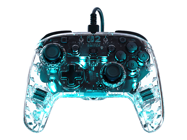 Mando Nintendo Switch 2 - Turtle beach Afterglow™ Wired Controller, Compatible con Nintendo Switch, Con cable, Translúcido