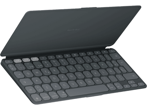Teclado para tablet - Logitech Keys to Go 2 para iPad, Bluetooth, Accesos directos, Multidispositivo, Smart Actions, iPad, iPhone y Macbook, Negro