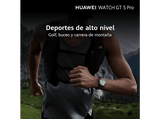 Smartwatch - Huawei Watch GT5 Pro 42mm, Llamadas Bluetooth, Respuesta con Teclado, Mapas Campos Golf, 7 días batería, Correa Cerámico Blanco