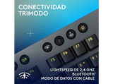 Teclado gaming - Logitech G G915 X Lightspeed, Inalámbrico, RGB, Conectividad tri-mode, Keycontrol, Interruptores mecánicos GL, Personalizable, Negro