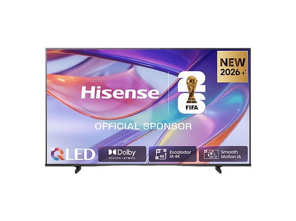TV QLED 65" - Hisense 65E7S, QLED 4K, Esclador 4K IA, Modo Juego Plus, Dolby Visión IQ, Negro