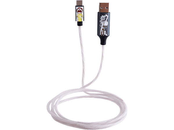 Cable - Nacon BigBen Rick and Morty USB A/USB C, Luminoso, 1.2 metros, Verde