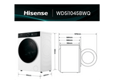 Lavadora secadora - Hisense WD5I1045BWQ, 10.5/6 Kg, iFit, WiFi, Programa especial mascotas, Blanco