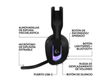 Auriculares gaming - Logitech G G522, RGB, Personalizable, Lightspeed/Bluetooth/USB, Micrófono extraíble, Transductores ProG, PC/Mac/PS5, Negro