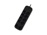 Regleta - ISY IPS-9120-B, 2 metros, 10 tomas, Negro