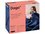 Manta eléctrica - Daga Relax Suave Armonía, 150 W, 6 Niveles de Temperatura, Multi-Temporizador, Acolchado de Terciopelo, Azul