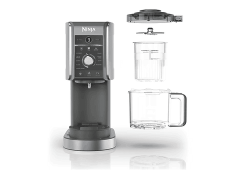 Heladera - Ninja CREAMi Deluxe 10-en-1, 10 programas, 2 tarrinas de 706ml, Tecnología avanzada Creamify, Plata