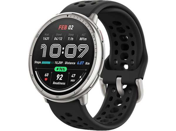 Smartwatch - Amazfit Active 2R, Tamaño muñeca 135-195mm, +160 modos de entrenamiento, Silicona, Negro