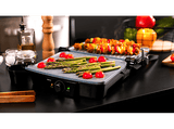 Grill - Cecotec Rock'nGrill 2000 Stone Ceramic Mix&Grill, 2000 W, Apertura 180º, Revestimiento piedra RockStone, Recogegrasas, Negro