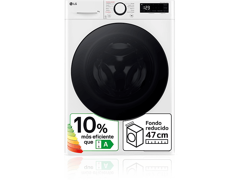 LG F2WR5S08AGW Serie fondo especial 500 8 kg 1200 rpm 12 programas AI Direct Drive™ Steam™ Blanco