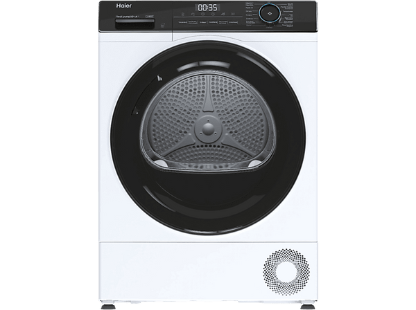 Secadora bomba de calor - Haier I-Pro Series 3 HD100-A2939E-IB , 10 kg, 15 programas, Función anti-arrugas, Tecnología I-Refresh, Blanco