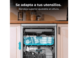 Lavavajillas - Cecotec Bolero Aguazero 6700 B, 15 cubiertos, 14 programas, Motor Inverter Plus, Clase B, Pantalla FullColor XXL, 60 cm, White