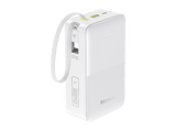 Powerbank - Baseus EnerFill Bipow 2 Pro, 30000mAh, 22.5W, Con cable retráctil Tipo-C, Carga bidireccional y simultánea, Pantalla inteligente, Blanco