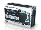 Plancha de vapor vertical - Rowenta Pure Tex DR9530D1, 1700 W, 0.2 l, 90 g/min, Suela cerámica, Azul y Blanco