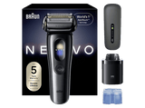 Afeitadora - Braun Afeitadora eléctrica NEVO 17010C, Tecnología AeroTouch, Centro de limpieza NEVO Care 7 en 1, Estuche de carga, Wet&Dry, Grafito