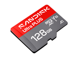 Tarjeta Micro SD - SANDISK Ultra PLUS, 128 GB, Hasta 200 MB/s, UHS-I, V10, A1, C10, Adaptador SD, Full HD, Gris