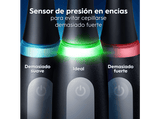 Cepillo eléctrico - Oral-B iO 3S Cepillo De Dientes, 3 Modos, Sensor de presión, 4 cabezales, Negro mate, Edición Navidad
