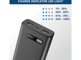 Powerbank - CellularLine FAST, 20000 mAh, 20W, USB-C, Carga rápida, Negro