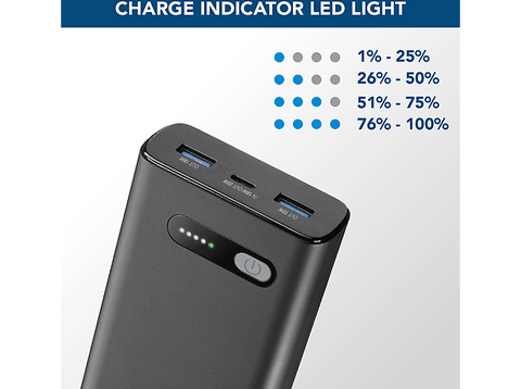 Powerbank - CellularLine FAST, 20000 mAh, 20W, USB-C, Carga rápida, Negro