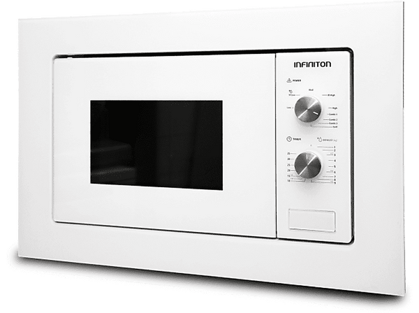 Microondas con grill integrable - Infiniton IMW-WHITE1720, 20 L, 800W, Defrost, Display LED, Blanco