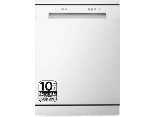 Lavavajillas - LG DF142FW, 14 servicios, 5 programas, 60 cm, QuadWash™, EasyRack™, Blanco