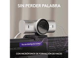 Webcam - Logitech MX Brio, Ultra HD 4K, Corrección de iluminación automática, Autoencuadre, Micrófonos/reducción de ruido, Tapa de privacidad, Gris