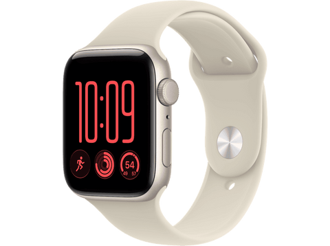 Apple Watch SE 3 (2026), GPS, 40 mm, Caja de aluminio Blanco estrella, Correa deportiva Arena, Talla S/M, Siri AI