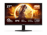 Monitor gaming - AOC 27G4ZR, 27 Full-HD, 260 Hz, 1 ms GtG, 0.3 ms MPRT, Fast IPS, Adaptive Sync, Compatible HDCP, Negro