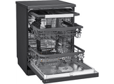 Lavavajillas - LG DF365FMS, 14 servicios, 10 programas, 60 cm, LED táctil, Tercera bandeja, TrueSteam™, QuadWash™, Acero negro grafito antihuellas