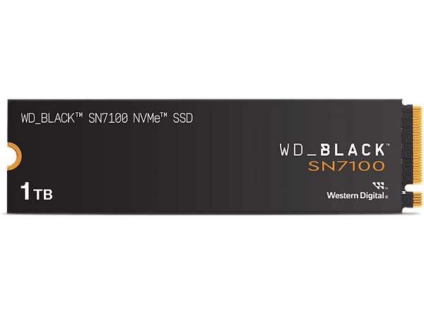 Disco duro SSD interno 1TB - WD_BLACK SN7100 NVMe SSD, Hasta 7250 MB/s lectura, M.2 2280, Negro