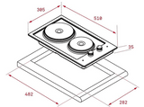 Placa modular - Teka EFX 30.1 2P, Eléctrica, 2 zonas, Zona grande 18 cm, 30 cm, Acero inoxidable