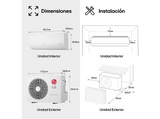 Aire acondicionado Split 2 x 1 - LG 2X1PLUS912, 3526 fg/h, Gold Fin™, ThinQ™ Blanco