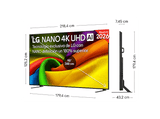 TV LED 98 - LG 98NU900B6LB, UHD 4K, Procesador Inteligente α8 AI Processor 4K Gen3, Smart TV, DVB-T2 (H.265), Negro