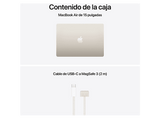Apple MacBook Air (2026) 15.3 Retina, Chip M5 Apple, CPU de 10 núcleos, GPU de 10 núcleos, 16GB RAM, 1TB SSD, Blanco estrella, Sin cargador