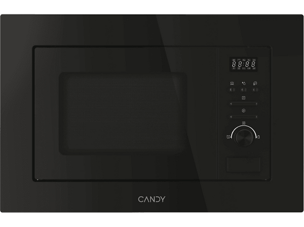 Microondas con grill Integrable - Candy CA20FMW7NB, 800-1000W, 5 Niveles, 20 l,Plato giratorio 24,5cm, Negro