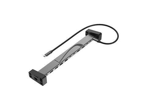 Docking station - Hama 00200149, 12 conexiones: USB-A, USB-C, HDMI, DisplayPort, RJ45, Audio Jack, Gris