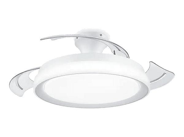 Ventilador de techo - Philips Bliss (2026), 28 W, 6 Velocidades, Aspas retráctiles, 106 cm, 4500 lúmenes regulables, Mando a distancia, Blanco