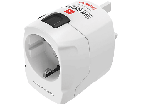 Adaptador de viaje - Hama 00223471, Universal, 3 Clavijas, 1750 W, 100 V-250 V, Blanco