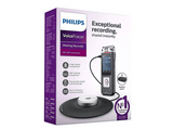 Grabadora de voz - Philips DVT8110, 8GB, 2147 h, MP3, Pantalla LCD, MicroSD, Negro / Gris
