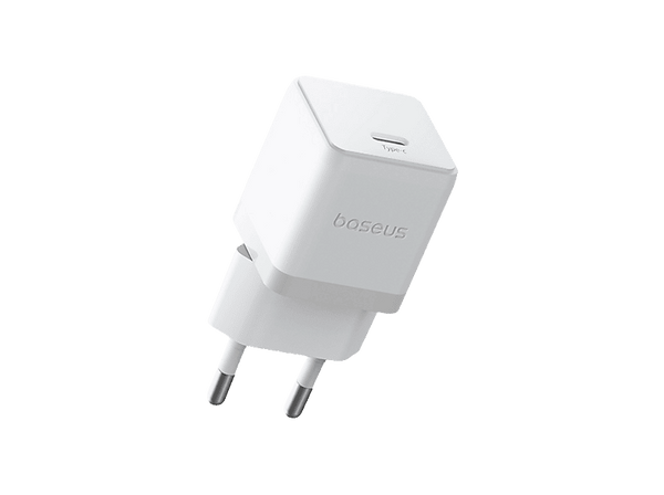 Cargador de pared - Baseus PALM, 30W, Tipo C, Carga rápida, Tamaño extrapequeño, Control inteligente de temperatura, Universal, Blanco